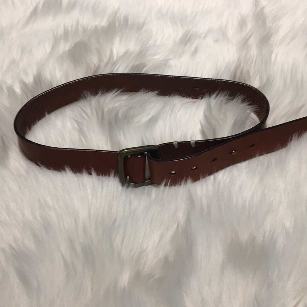 Brown leather gap belt